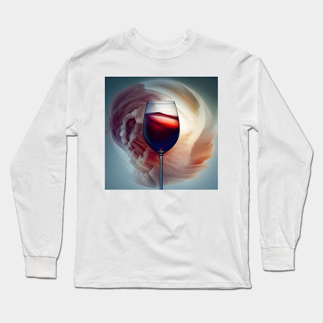 Wineglass Mirage A Surreal Blend of Grapes and Sand Long Sleeve T-Shirt by arc1